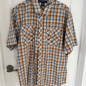Exofficio Blue and Orange Casual Button Down Shirt